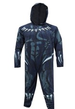 NEW W/ TAGS BLACK PANTHER HOODED UNION SUIT ONE PIECE BODY SUIT COSPLAY MSRP $30