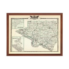 Old Map of Randolph County, IL 1876 - Vintage Illinois Art