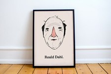 Roald Dahl Portrait Print! James Giant Peach, Charlie Chocolate Factory, bfg