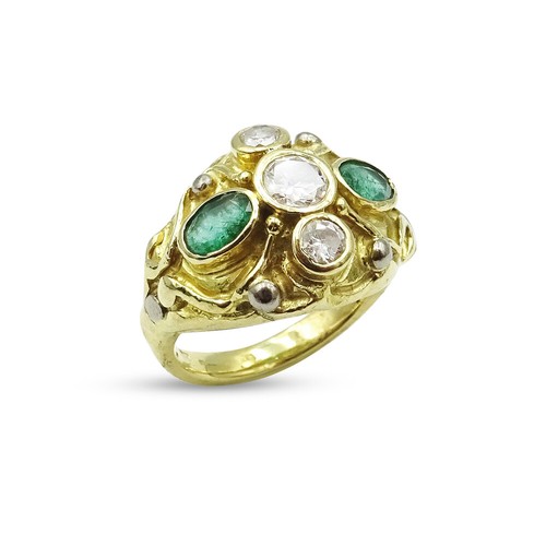 Gold diamond ring 18ct - -,