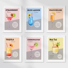 Retro Cocktail Drink Posters