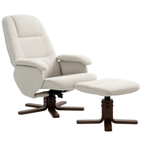 Linen swivel recliner - swivel,