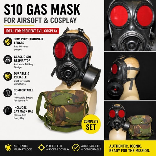 S10 gas mask - s10, red