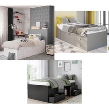 Storage Bed, Arctic Wooden Low