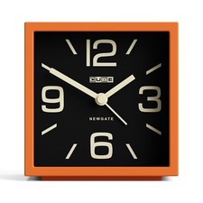 Newgate® Cube Alarm Clock in Orange - Black Minimalist Arabic Dial
