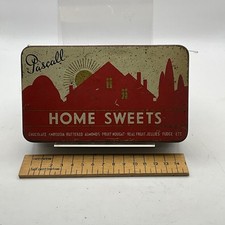 Vintage Pascall Home Sweets Tin Old Advertising Storage Box 1940s 1950s Retro Ki