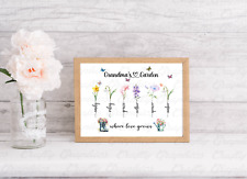 Personalised Birth Month Flower Print, Grandma's, Nan, Mum's Garden, Mothers Day