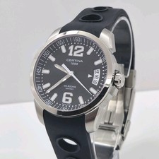 Certina DS Rookie Men's Steel Sapphire Crystal Black 40mm Swiss Watch C016417A