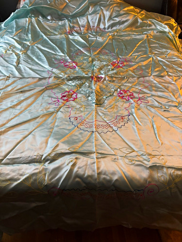 Vintage embroidered satin - vintage,