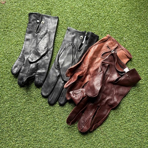 Leather officers gloves - gloves, male
