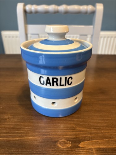Green cornishware garlic - cornishware,
