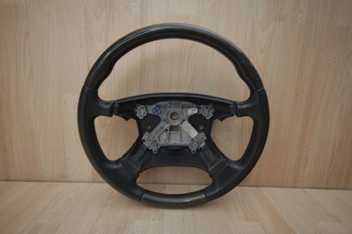 Wood black leather steering - leather,