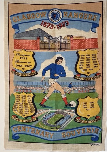 Rangers centenary tea towel - rangers, fc