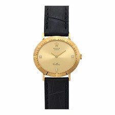 ROLEX Cellini 3P Diamond 4083G Gold Case Size 33mm Men's Used Watch #111026