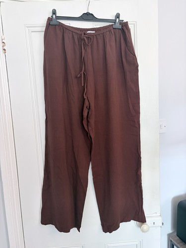Brown linen blend pull - brown,