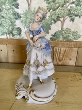 Capodimonte Porcelain Lady Figurine Italy 