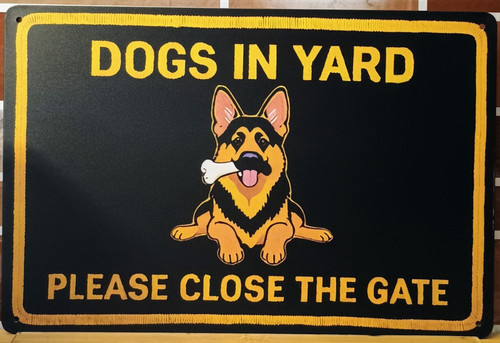 German shepherd dogs yard - dogs, in
