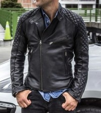 Men leather jacket - men's,