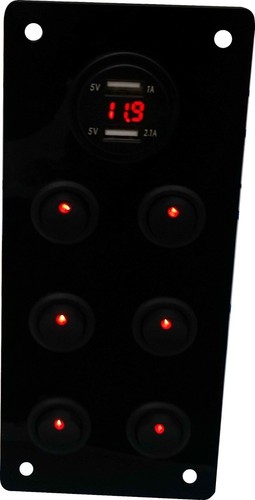 Red 12v switch panel unit - red,
