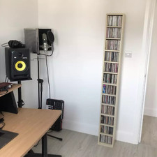 204 CD DVD Storage Tower 12 Cube Shelving Unit Tall Slim Sturdy Display Storage