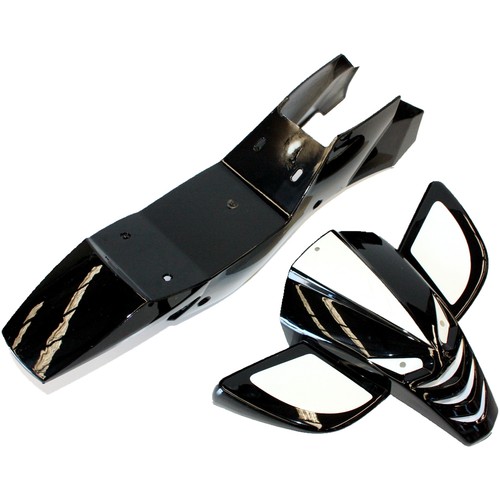 Black plastics guards fenders - plastics,