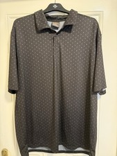 Oscar Jacobson Men’s Golf Polo In Black With Pattern Size 2XL