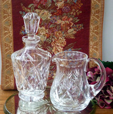 Crystal glass decanter & jug Heavy Quality CHRISTMAS drinks 