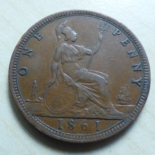 Victoria penny 1861 nice - 1861, grade