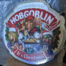 Hobgoblin Wychwood It's  Christmas Pump Clip Front 16cm Badge Beer Real Ale 