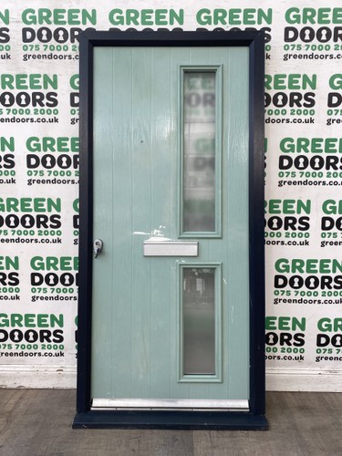 Light blue green - green, door