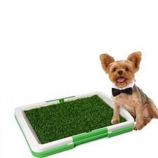 Pet Dog Toilet Mat Grass Potty Pad Loo Tray Training Indoor Restroom Large Puppy