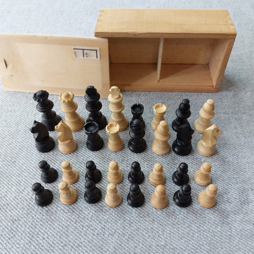 Wooden chess pieces slide - chess, in