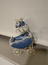 Vintage Blue Velvet White Doll