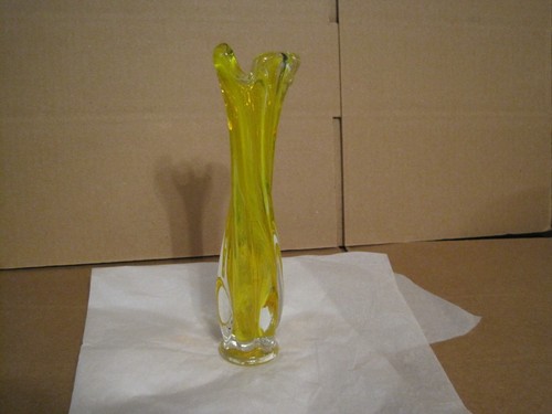 Hand blown yellow amber clear - hand,