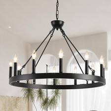 Wagon Wheel Chandelier 32"