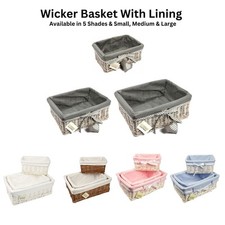 Wicker Storage Basket With Lining Season Greetings Gift Hamper In Sml,Med or Lrg
