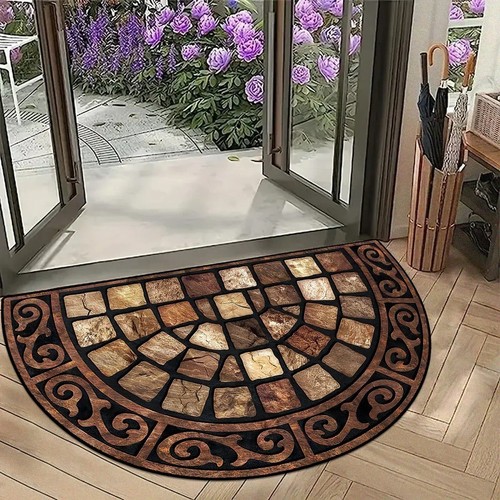 Half moon outdoor door mat - door,