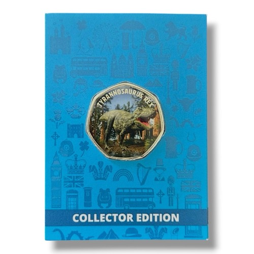 Rex commemorative 50p shaped - t-rex,