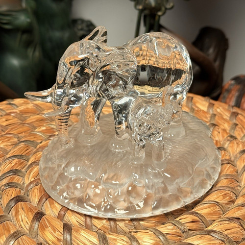 Rare clear glass elephant - clear,