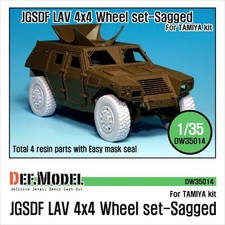 DEF Model DW35014 , JGSDF LAV 4x4 Sagged Wheel set (for Tamiya 1/35) , 1/35