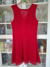 Oasis red fit & flare dress size 12