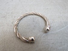 925 Sterling Silver Mesh and Plain Plaited Torque Bracelet/Bangle