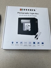 DUCLUS Photo Graphy Light Box 25x25x25cm with USB Light and Backdrop