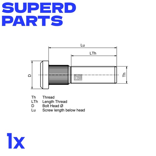 Wheel bolt m22x1 - wheel,