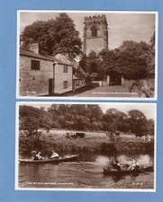 2 Winsford River Weaver St Chads Church RP pc unused 1939 Valentines Ref M285