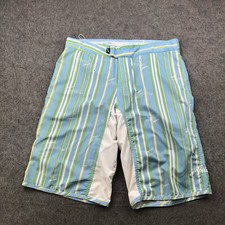 Jet Pilot Board Shorts Mens XL Blue Green Swim Trunks Striped Beach 13" Inseam