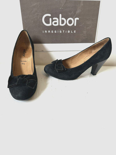 Gabor black leather shoes size - black,