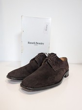 Russell & Bromley Derby Shoes Lace Up Suede Leather Size 9 Brown Made By Hand