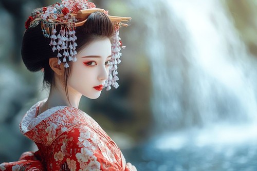 Japanese geisha girl - japanese, canvas