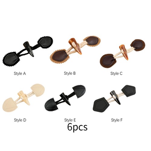 6pcs sew toggle buttons - on,
